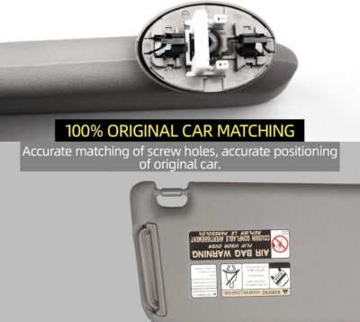 Dasbecan Front Left Driver Side Sun Visor with Vanity Light Compatible with Toyota RAV4 2006-2013 Replaces# 74320-42501-B2 74320-42500-B0 (Gray) - Image 3