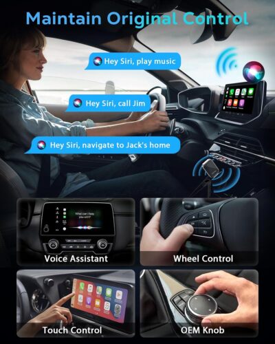 Wireless CarPlay Adapter for Apple iPhone - 2025 Wired Car Play to Wireless Dongle, USB-A/C Plug & Play, Stable Bluetooth CarPlay Adapter Only for iPhone iOS 10+ & Cars with Factory Wired Car Play - Image 6