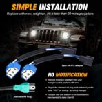 UNI-SHINE 7 inch LED Headlight 2PCS Round LED Headlamp High Low Beam DOT Approved H6024 Compatible with Wrangler JK LJ TJ CJ - Image 3