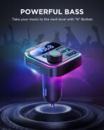 JOYROOM Bluetooth 5.4 Car Adapter FM Transmitter 81W Bluetooth Cigarette Lighter Adapter [PD45W&QC36W] Fast Charging Dual Mics HiFi Bass LED Display Wireless Radio Hands-Free Calling Support USB Drive - Image 5