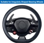 Spurtar Car Steering Wheel Cover for Women Men Car Accessories, Silicone Anti-Slip Thin Steering Wheel Protector, Black Soft Leather Texture Interior Vehicle Accessories, Fit Diamenter 15" - 16.5" - Image 4