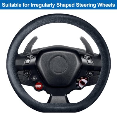Spurtar Car Steering Wheel Cover for Women Men Car Accessories, Silicone Anti-Slip Thin Steering Wheel Protector, Black Soft Leather Texture Interior Vehicle Accessories, Fit Diamenter 15" - 16.5" - Image 4