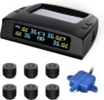 Tymate RV Tire Pressure Monitoring System, Solar Charge TPMS, 6 Sensors & 5 Alarm Modes, M7-3 2024 Updated Color Display, W/Repeater for Longer Distance Transmission, 0-87 PSI for RV Trailer Camper