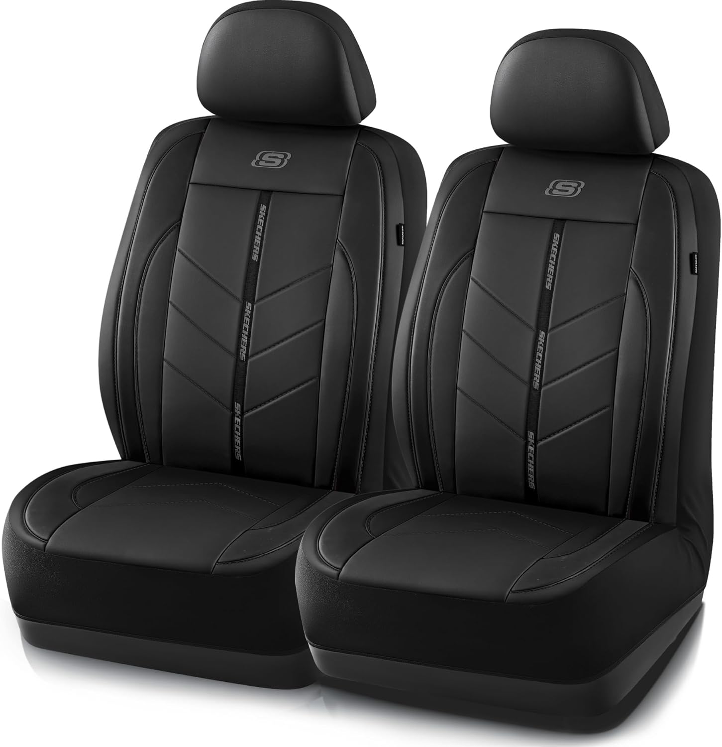 71YcSHBkhGL._AC_SL1500_.jpg Skechers Car Seat Covers,Luxury Faux Leather Seat Covers,Waterproof Anti Slip Car Seat Protector Front Seats,Car Accessories Airbag Universal Fit for Most Cars,Vans,Trucks,SUV,Black - Image 1