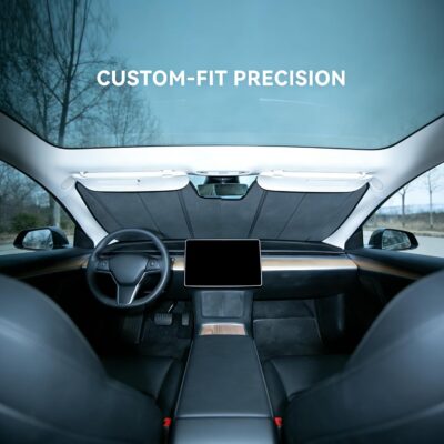 Windshield Sun Shade for Chevrolet Silverado/GMC Sierra 1500/2500HD/3500HD for 2019-2026, Foldable Front Window Shade with 3-Layer Reflective Material to Keep Car Cool - Image 3