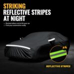 Favoto Sedan Car Cover Waterproof All Weather for Automobiles 6 Layers Heavy Duty Outdoor Rain Sun Snow Protection with Zipper Inner Cotton Universal Fit for Sedan (177-194 inch) - Image 7