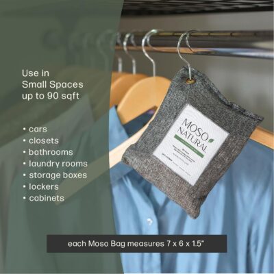 Moso Natural Air Purifying Bag 200g | HGTV Editor's Pick | Premium Bamboo Charcoal Odor Absorber for Home & Car | Closet Odor Eliminator & Car Air Freshener | Long Lasting Charcoal Bags Cover 90sqft - Image 5