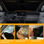 Sunshade for Car Windshield Fit Hyundai Kona 2024 2025 Windshield Sun Shade Foldable Blocks UV Rays & Heat Easy to Install and Store Made of 240T Polyester with Storage Bag - Image 5