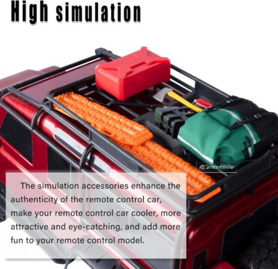 RC Crawler Accessories Roof Simulation Decoration Luggage Bag/Fire Extinguisher/Oil Drum/Recovery Board/Toolbox/Shovel/Hoe/Axe for 1/10 Trx4 Trx6 SCX10 Red cat (Style B) - Image 4