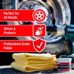 Mothers Mag & Aluminum Polish, 5 oz. — Brilliant Shine, Easy to Use, For All Uncoated & Unplated Metals Including Aluminum Wheels, Stainless Steel Trim and Exhaust Tips, Brass & More (05100) - Image 3