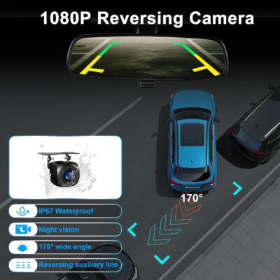 Carplay Screen for Car,10.26" HD Car Stereo for Apple Carplay & Android Auto -with Rotatable 4K Dash Cam & HD Backup Camera, Dual Front/Inside Recording, GPS Navigator for Cars,Trucks - Image 7