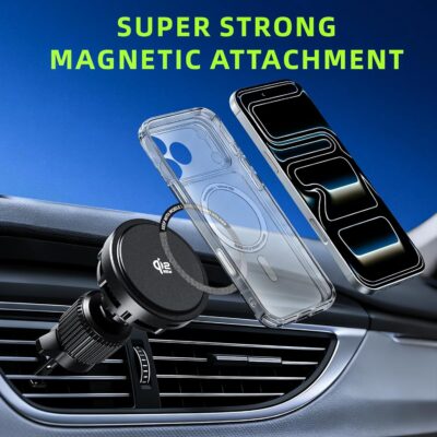 25W Qi2.2 Wireless Car Charger, Magnetic Phone Holder with RGB Light and Ice Cooling, Car Mount Charger 360°Rotation for Air Vent, Fast Charger for iPhone 17 Max Plus 16 15 14 13 12 Air Pro - Image 5
