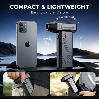 Compressed Air Duster,130000RPM Electric Air Duster Brushless Motor with Adjustable Stepless Speed, Fast Charging Rechargeable Cordless Air Blower for PC,Car,Keyboard,Pet,Home & Outdoor - Image 7