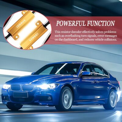 Huli 2Pcs H11/H8/H9 LED Load Resistor Kit 50W Headlight Bulb Relay Harness Adapter Anti Flicker Harness Resistor Kit for LED Lights,Fog Lights,Headlights(H11/H8/H9) - Image 5