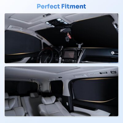 Sunshades for 2021-2025 2026 Volkswagen/VW ID.4 Accessories Windshield Sun Shade Side Rear Window Shade Cover Sun Visor Shield Privacy Protection for Camping Keep Vehicle Cool Black 8PCS - Image 6