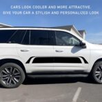 Car Hood Decal Sticker, Racing Stripe Graphic Stickers for Auto Body Skirt Roof Hood Bumper, Automotive Exterior Decoration Vinyl Decal for Car SUV Truck, Car Accessories (Black) - Image 4