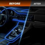 Interior Car LED Strip Lights, RGB 10-in-1 16 Million Colors Ambient Lighting Kit with 470 inches Fiber Optic Wireless APP & Remote Control Music Sync - Image 7