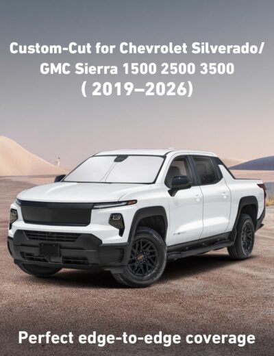 EcoNour Windshield Sunshade Compatible for Chevy Silverado/GMC Sierra 1500 2500 3500 2019-2024 2025 2026, Front Windshield Sun Shade Cover, UV Heat Protector, Car Sun Visor Interior Heat Protection - Image 2
