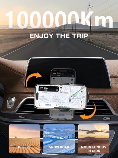 Topmake Car Phone Holder Mount,【2025 Upgrade】 3-in-1 Cell Phone Holder for Car, Dashboard Windshield, Suction Cup Hands-Free Car Phone Stand, Automobile Cradles Universal,Black - Image 9
