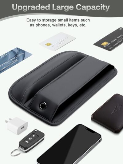 Premium Leather Car Seat Gap Filler Organizer (0.2”-1.2" Gaps), Clever Gifts for Car SUV Truck Owners (Black, 1 Pack) - Image 8