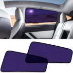 ZATOOTO Tesla Model Y Rear Car Window Shades | Bluish-Purple Static Cling Car Sun Shade | Enhanced Sun Filtering & Heat Reduction | Specific for Frameless Doors | Car Window Shade for Baby & Passenger