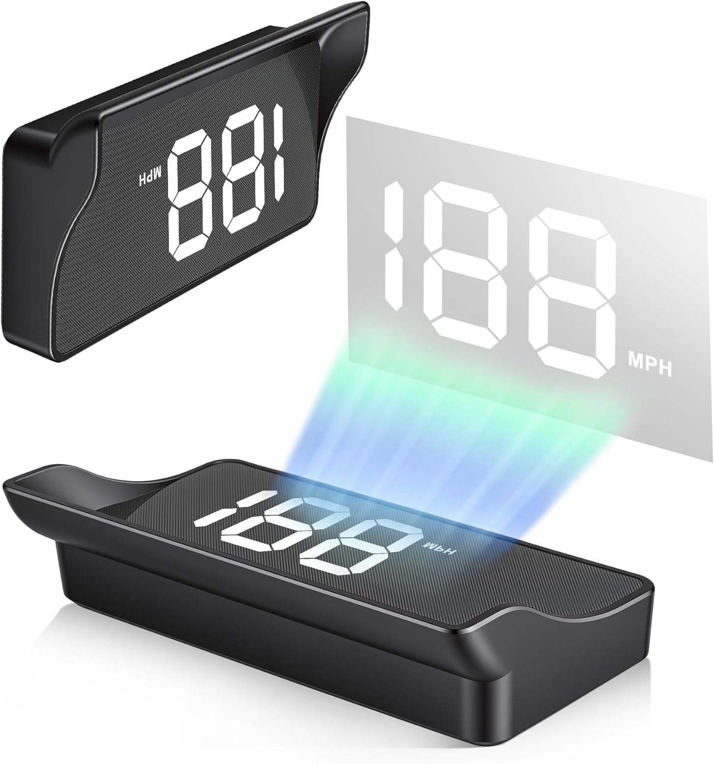 71Z-aQMPL._AC_SL1500_.jpg SINGARO Heads up Display for Cars, USB Plug Digital GPS HUD Speedometer with HD Large Font, Universal Mile HUD Head up Speed Displays, Car Interior Accessories for Women and Man(White) - Image 1