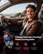 Nulaxy [2026 KM18 Upgraded Version] 48W Bluetooth 5.4 Car Adapter with Fasting Charging Ports [PD 30W & QC3.0 18W], Supports Hands-Free Call, 1.44" Screen Wireless Radio FM Transmitter, Black - Image 8