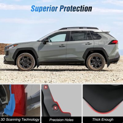 Nilight Mud Flaps for Toyota RAV4 2019 2020 2021 2022 2023 2024 2025 2026, Easy Installation Precision Fit Exterior Accessories Heavy-Duty Splash Guards Protection, Front & Rear Set - Image 3