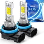 Marsauto H11/H8 LED Fog Light Bulb, 10000 Lumens 6000K White Super Bright & Compact H16/H8/H11 LED Bulb, 1:1 Mini Size Plug and Play Fog Lights, Side Marker & Parking Light Combos, Pack of 2