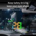 Heads Up Display for Cars, Car HUD H4, gps Speedometer, First Colorful, Large Font Digital Speedometer GPS with Speed, Compass, Automatic Sensing, Speeding Alarm, Suitable for All Cars. - Image 3