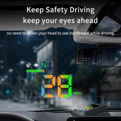 Heads Up Display for Cars, Car HUD H4, gps Speedometer, First Colorful, Large Font Digital Speedometer GPS with Speed, Compass, Automatic Sensing, Speeding Alarm, Suitable for All Cars. - Image 3