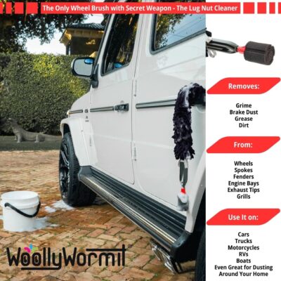 Wheel Cleaning Brush Car Detailing Kit - Rim Brush, Lug Nuts and Wheel Cleaner Brush Car Wash Kit -Tire Brushes for Cleaning Rims - Car Cleaning Supplies and Rim Cleaner Brush Set - Image 7