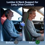 Lumbar Support Pillow for Car with Headrest, Memory Foam Cushion for Back & Neck Support, Muscle Fatigue Relief, Full-Length S-Curve Support for Long Drives, Fits Cars, SUVs, Trucks - Image 8