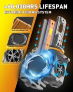 H11/H9 & 9005/HB3 Light Bulbs Combo, 100,000LM Brightness, 1:1 Mini Size 6500K Cool White IP68 Waterproof Automotive Replacement Combo 9005 H11 Fog Lights, Quick Installation, Pack of 4 - Image 6