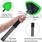 desin Windshield Cleaning Tool, Car Window Cleaner Windshield Cleaner with 4 Reusable and Washable Microfiber Pads and Extendable Handle Auto Inside Glass Wiper Kit (Green) - Image 7