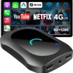 Magic AI Box, Wireless CarPlay/Android Auto Adapter, Car Video Box Supports for Netflix/YouTube/TikTok/TF Card, DriveChat AI Smart Box with GPS/Dual Bluetooth