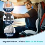 Seat Cushion for Office Chair and Car, Lumbar Support Pillow for Office Chair, Memory Foam Ergonomic Seat Cushion for Long Sitting, Back & Tailbone Pain, Sciatica - Dark Gray & Light Gray - Image 6