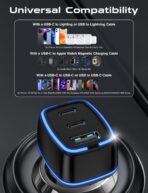 USB C Car Charger, 3 Port PD Super Mini Cigarette Lighter Adapter, 2Pack USB-C & A Fast Car Charging for iPhone 16/15 Pro Max, Galaxy S25/S24, iPad, Pixel, Android Phones,Travel Essentials for Men - Image 7