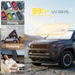 Car Sun Shade for 2010-2025 2026 Toyota 4Runner Windshield Sun Shade, Sun Visor Windshield Screen Cover for 4-Runner Front Window Sunshade Foldable Auto Interior Accessories UV Block to Keep Cool