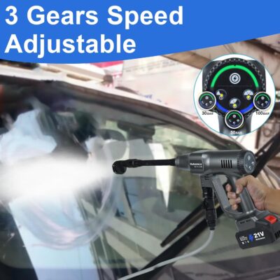 Cordless Pressure Washer Battery Powered,1450PSI Cordless Power Washer with 2pcs 4.0Ah Battery&Charger & 6-in-1 Nozzle Portable for Patio Floor Fence Deck Indoor (Gray) - Image 3