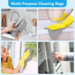 GLIMGLINT Cleaning Rags, 100 Pack Microfiber Cleaning Cloth, Lint-Free, Ultra Absorbent Reusable Paper Towels for Home, Kitchen, Car, Garage or Shop, Dish Rags, 11" x 9", Grey - Image 3