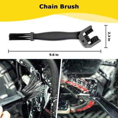Motorcycle Cleaning Kit 6 Pack with Easy Reach Brush,Tire Brush,Wool Wash Mitt,Chain Brush,Detailing Brush and Microfiber Towel for Cleaning Motorcycle Mudguard,Rims,Exhaust,Frame - Image 5