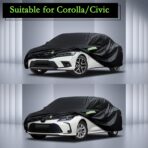 Car Cover Custom Fit for Toyota Corolla 2000-2025, Honda Civic 1991-2025, Waterproof All Weather Full Exterior Cover Rain Sun Protector Car Cover with Door Zipper - Image 6