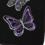 BDK Embossed Neon Purple & Green Butterflies Design Carpet Car Floor Mats for Auto Van Truck SUV-4 Pieces Front & Rear Full Set with Rubber Backing-Universal Fit - Image 6