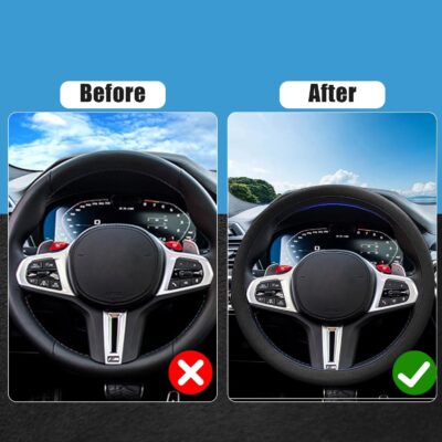 JDDRY Car Steering Wheel Cover,Silicone Steering Wheel Protector,Universal Fit Steering Wheel Cover, Steering Wheel Protective Cover(Black,1PC) - Image 3