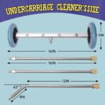 16 Inch Undercarriage Pressure Washer Attachment, Pressure Washer Undercarriage Cleaner, Under Car Washer Attachment with 3 Extension Wand, 4000 PSI - Image 7