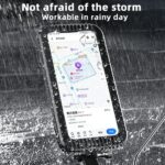 Detachable Motorcycle Waterproof Phone Holder Bike Phone Mount (with Hanging Rope) ，Base for iPhone Series and More 4.0" – 7.0" Cellphone (Rear View Mirror)