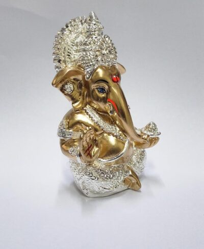 Ganesha Idol Ganesh for Car Dashboard Statue Ganpati Vinayaka Vinayagar Figurine Diwali Gifts Home Decor Luck, Success for Small Murti Puja Lord Gift Office Desk Room 3.5 Inches - Image 3