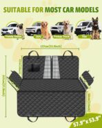 Dog Car Seat Cover, 600D Heavy Dute Durable Car Seat Cover for Dogs Pets, 100% Waterproof Scratch Proof Nonslip Dog Hammock for Cars, Seat Covers Protector with Seatbelt for Pet Sedan SUV Trucks - Image 2