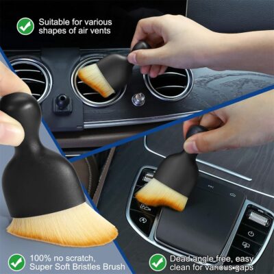 Car Interior Duster Detail Brush Cleaning Gel Kit, Soft Dash Vent Dusting Slime Putty Detailing Brushes Accessories Essentials Supplies Tools for Auto,Truck,SUV,RV - Image 5